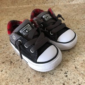 Converse All Star Black Baby Slip On Shoes Size 4